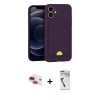 MARSİLYAN™- iPhone 11 Kılıf Vadi Çizgi Prime - Şeffaf Uv Polymer Nano Ekran Koruyucu + Kırmızı Pers Alüminyum Kamera Lens