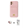MARSİLYAN™- iPhone 11 Kılıf Vadi Çizgi Prime - Şeffaf Uv Polymer Nano Ekran Koruyucu + Kırmızı Pers Alüminyum Kamera Lens