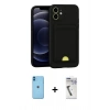 MARSİLYAN™- iPhone 11 Kılıf Vadi Çizgi Prime - Şeffaf Uv Polymer Nano Ekran Koruyucu + Mavi Neon Fosforlu Kamera Lens