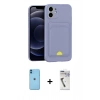 MARSİLYAN™- iPhone 11 Kılıf Vadi Çizgi Prime - Şeffaf Uv Polymer Nano Ekran Koruyucu + Mavi Neon Fosforlu Kamera Lens