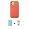 MARSİLYAN™- iPhone 11 Kılıf Vadi Çizgi Prime - Şeffaf Uv Polymer Nano Ekran Koruyucu + Mavi Neon Fosforlu Kamera Lens