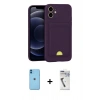 MARSİLYAN™- iPhone 11 Kılıf Vadi Çizgi Prime - Şeffaf Uv Polymer Nano Ekran Koruyucu + Mavi Neon Fosforlu Kamera Lens