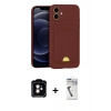MARSİLYAN™- iPhone 11 Kılıf Vadi Çizgi Prime - Şeffaf Uv Polymer Nano Ekran Koruyucu + PVD Metal Kamera Lens - TU