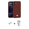MARSİLYAN™- iPhone 11 Kılıf Vadi Çizgi Prime - Şeffaf Uv Polymer Nano Ekran Koruyucu + Renkli Kamera Lens Koruma Cam - SI