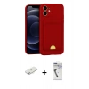 MARSİLYAN™- iPhone 11 Kılıf Vadi Çizgi Prime - Şeffaf Uv Polymer Nano Ekran Koruyucu + Renkli Kamera Lens Koruma Cam - SI