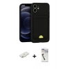 MARSİLYAN™- iPhone 11 Kılıf Vadi Çizgi Prime - Şeffaf Uv Polymer Nano Ekran Koruyucu + Renkli Kamera Lens Koruma Cam - SI