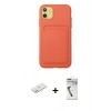 MARSİLYAN™- iPhone 11 Kılıf Vadi Çizgi Prime - Şeffaf Uv Polymer Nano Ekran Koruyucu + Sarı Renkli Kamera Lens Koruma Cam
