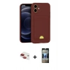 MARSİLYAN™- iPhone 11 Kılıf Vadi Çizgi Prime - Siyah 34D Hayalet Izgaralı Cam + Pers Alüminyum Kamera Lens - KI