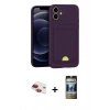 MARSİLYAN™- iPhone 11 Kılıf Vadi Çizgi Prime - Siyah 34D Hayalet Izgaralı Cam + Pers Alüminyum Kamera Lens - KI