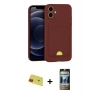 MARSİLYAN™- iPhone 11 Kılıf Vadi Çizgi Prime - Siyah 34D Hayalet Izgaralı Cam + Rainbow Kamera Lens Koruma Cam - KI