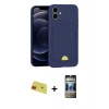 MARSİLYAN™- iPhone 11 Kılıf Vadi Çizgi Prime - Siyah 34D Hayalet Izgaralı Cam + Rainbow Kamera Lens Koruma Cam - KI