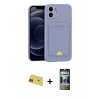 MARSİLYAN™- iPhone 11 Kılıf Vadi Çizgi Prime - Siyah 34D Hayalet Izgaralı Cam + Rainbow Kamera Lens Koruma Cam - KI