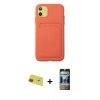 MARSİLYAN™- iPhone 11 Kılıf Vadi Çizgi Prime - Siyah 34D Hayalet Izgaralı Cam + Rainbow Kamera Lens Koruma Cam - KI