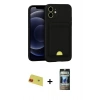 MARSİLYAN™- iPhone 11 Kılıf Vadi Çizgi Prime - Siyah 34D Hayalet Izgaralı Cam + Rainbow Kamera Lens Koruma Cam - KI