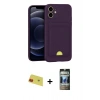 MARSİLYAN™- iPhone 11 Kılıf Vadi Çizgi Prime - Siyah 34D Hayalet Izgaralı Cam + Rainbow Kamera Lens Koruma Cam - KI