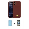 MARSİLYAN™- iPhone 11 Kılıf Vadi Çizgi Prime - Siyah 34D Hayalet Izgaralı Cam + Neon Fosforlu Kamera Lens - MI