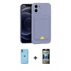 MARSİLYAN™- iPhone 11 Kılıf Vadi Çizgi Prime - Siyah 34D Hayalet Izgaralı Cam + Neon Fosforlu Kamera Lens - MI