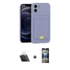 MARSİLYAN™- iPhone 11 Kılıf Vadi Çizgi Prime - Siyah 34D Hayalet Izgaralı Cam + Kamera Lens Koruma Cam - SF