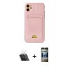 MARSİLYAN™- iPhone 11 Kılıf Vadi Çizgi Prime - Siyah 34D Hayalet Izgaralı Cam + Kamera Lens Koruma Cam - SF