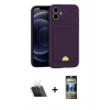 MARSİLYAN™- iPhone 11 Kılıf Vadi Çizgi Prime - Siyah 34D Hayalet Izgaralı Cam + Kamera Lens Koruma Cam - SF