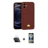 MARSİLYAN™- iPhone 11 Kılıf Vadi Çizgi Prime - Siyah 34D Hayalet Izgaralı Cam + Kamera Lens Koruma Cam - SF