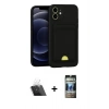 MARSİLYAN™- iPhone 11 Kılıf Vadi Çizgi Prime - Siyah 34D Hayalet Izgaralı Cam + Kamera Lens Koruma Cam - SF