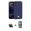 MARSİLYAN™- iPhone 11 Kılıf Vadi Çizgi Prime - Siyah 34D Hayalet Izgaralı Cam + Kamera Lens Koruma Cam - SF