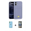 MARSİLYAN™- iPhone 11 Kılıf Vadi Çizgi Prime - Siyah 34D Hayalet Izgaralı Cam + Neon Fosforlu Kamera Lens - YL