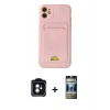 MARSİLYAN™- iPhone 11 Kılıf Vadi Çizgi Prime - Siyah 34D Hayalet Izgaralı Cam + PVD Metal Kamera Lens - YL