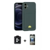 MARSİLYAN™- iPhone 11 Kılıf Vadi Çizgi Prime - Siyah 34D Hayalet Izgaralı Cam + PVD Metal Kamera Lens - YL