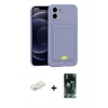 MARSİLYAN™- iPhone 11 Kılıf Vadi Çizgi Prime - Siyah 360 Mat Full Body Arka Koruyucu + Renkli Kamera Lens Koruma Cam - SI
