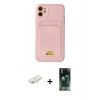 MARSİLYAN™- iPhone 11 Kılıf Vadi Çizgi Prime - Siyah 360 Mat Full Body Arka Koruyucu + Renkli Kamera Lens Koruma Cam - SI