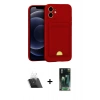 MARSİLYAN™- iPhone 11 Kılıf Vadi Çizgi Prime - Siyah 360 Mat Full Body Arka Koruyucu + Kamera Lens Koruma Cam - SF