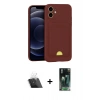 MARSİLYAN™- iPhone 11 Kılıf Vadi Çizgi Prime - Siyah 360 Mat Full Body Arka Koruyucu + Kamera Lens Koruma Cam - SF