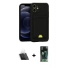 MARSİLYAN™- iPhone 11 Kılıf Vadi Çizgi Prime - Siyah 360 Mat Full Body Arka Koruyucu + Kamera Lens Koruma Cam - SF
