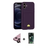 MARSİLYAN™- iPhone 11 Kılıf Vadi Çizgi Prime - Siyah 360 Mat Full Body Arka Koruyucu + Raze Metal Kamera Lens - SH