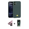 MARSİLYAN™- iPhone 11 Kılıf Vadi Çizgi Prime - Siyah 360 Mat Full Body Arka Koruyucu + Raze Metal Kamera Lens - SH