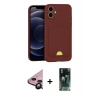 MARSİLYAN™- iPhone 11 Kılıf Vadi Çizgi Prime - Siyah 360 Mat Full Body Arka Koruyucu + Raze Metal Kamera Lens - SH