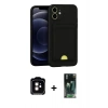 MARSİLYAN™- iPhone 11 Kılıf Vadi Çizgi Prime - Siyah 360 Mat Full Body Arka Koruyucu + PVD Metal Kamera Lens - TU