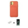 MARSİLYAN™- iPhone 11 Kılıf Vadi Çizgi Prime - Siyah 360 Mat Full Body Arka Koruyucu + Renkli Kamera Lens Koruma Cam - TU