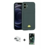 MARSİLYAN™- iPhone 11 Kılıf Vadi Çizgi Prime - Siyah 360 Mat Full Body Arka Koruyucu + Pers Alüminyum Kamera Lens - YL