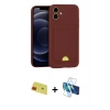 MARSİLYAN™- iPhone 11 Kılıf Vadi Çizgi Prime - Siyah 3D Antistatik Cam Ekran Koruyucu + Rainbow Kamera Lens Koruma Cam - KI