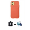 MARSİLYAN™- iPhone 11 Kılıf Vadi Çizgi Prime - Siyah 3D Antistatik Cam Ekran Koruyucu + PVD Metal Kamera Lens - MI