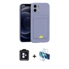 MARSİLYAN™- iPhone 11 Kılıf Vadi Çizgi Prime - Siyah 3D Antistatik Cam Ekran Koruyucu + PVD Metal Kamera Lens - MI