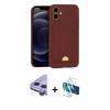 MARSİLYAN™- iPhone 11 Kılıf Vadi Çizgi Prime - Siyah 3D Antistatik Cam Ekran Koruyucu + Raze Metal Kamera Lens - MR