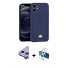MARSİLYAN™- iPhone 11 Kılıf Vadi Çizgi Prime - Siyah 3D Antistatik Cam Ekran Koruyucu + Raze Metal Kamera Lens - MR