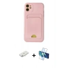 MARSİLYAN™- iPhone 11 Kılıf Vadi Çizgi Prime - Siyah 3D Antistatik Cam Ekran Koruyucu + Renkli Kamera Lens Koruma Cam - SI