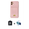 MARSİLYAN™- iPhone 11 Kılıf Vadi Çizgi Prime - Siyah 3D Antistatik Cam Ekran Koruyucu + PVD Metal Kamera Lens - SH