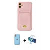 MARSİLYAN™- iPhone 11 Kılıf Vadi Çizgi Prime - Siyah 3D Antistatik Cam Ekran Koruyucu + Neon Fosforlu Kamera Lens - TU