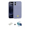 MARSİLYAN™- iPhone 11 Kılıf Vadi Çizgi Prime - Siyah 3D Antistatik Cam Ekran Koruyucu + Renkli Kamera Lens Koruma Cam - TU